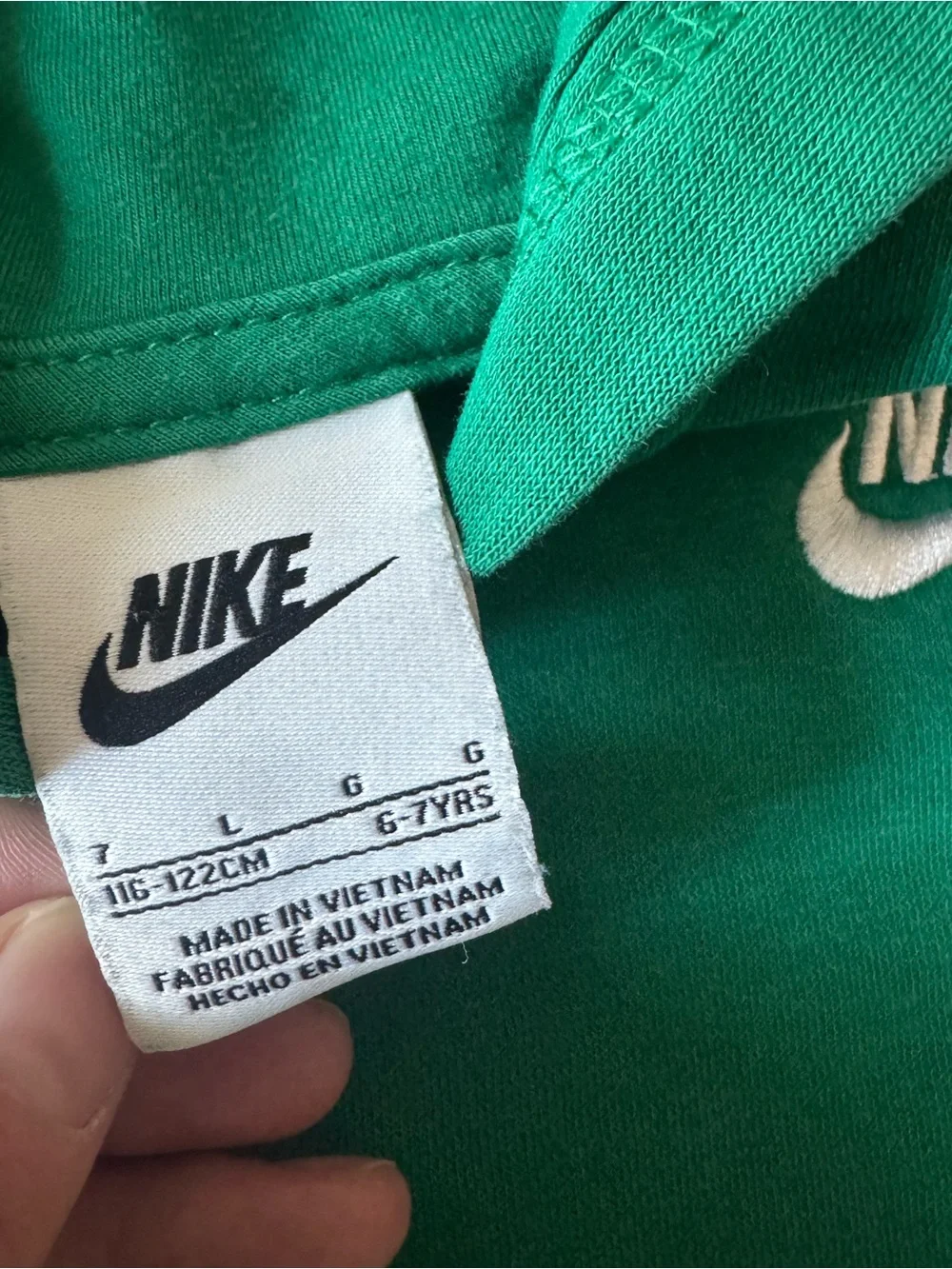 Kids Nike Green Hoodie Size 6/7